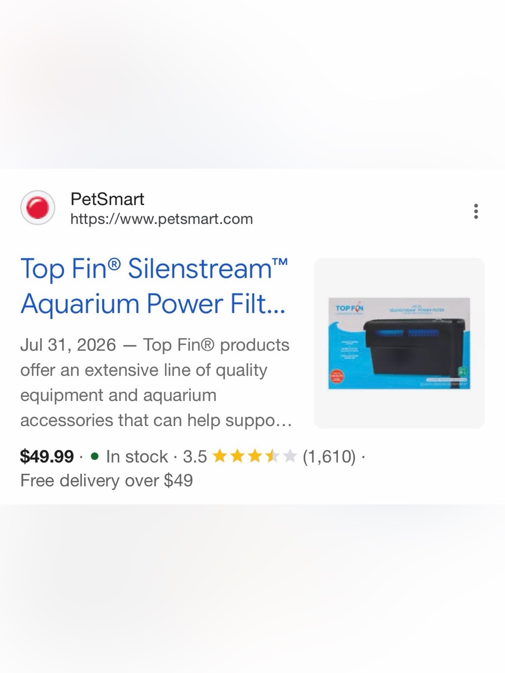 Silenstream Aquarium Power Filter – Black